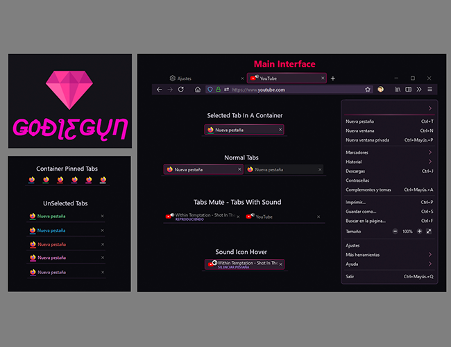 DiamondFucsia Theme to Firefox Css screenshot