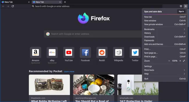 Firefox Compact Mode screenshot