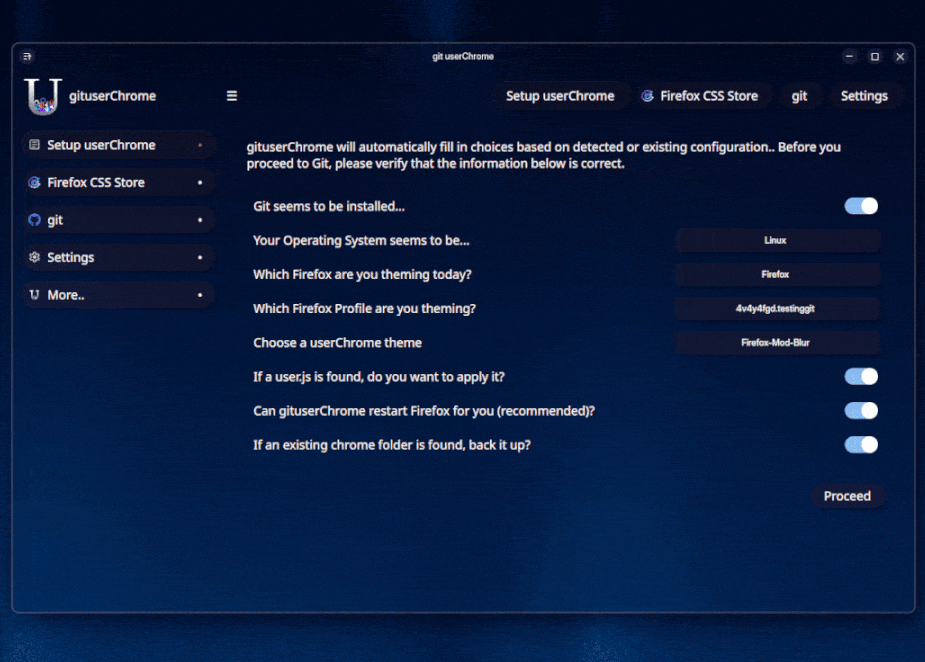 git userChrome screenshot