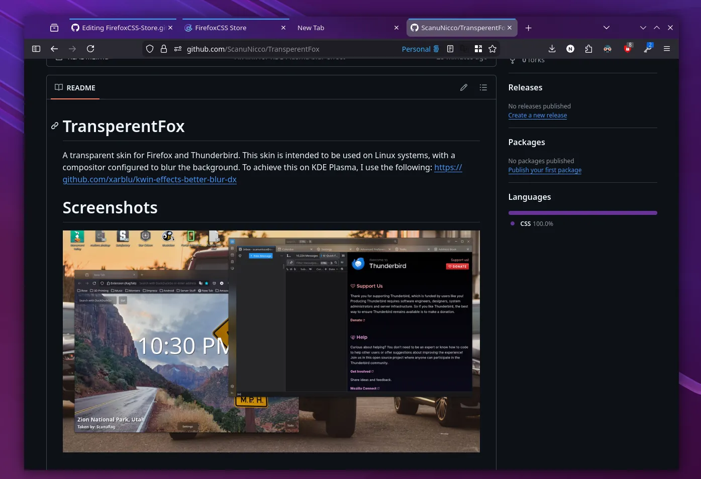 TransparentFox screenshot