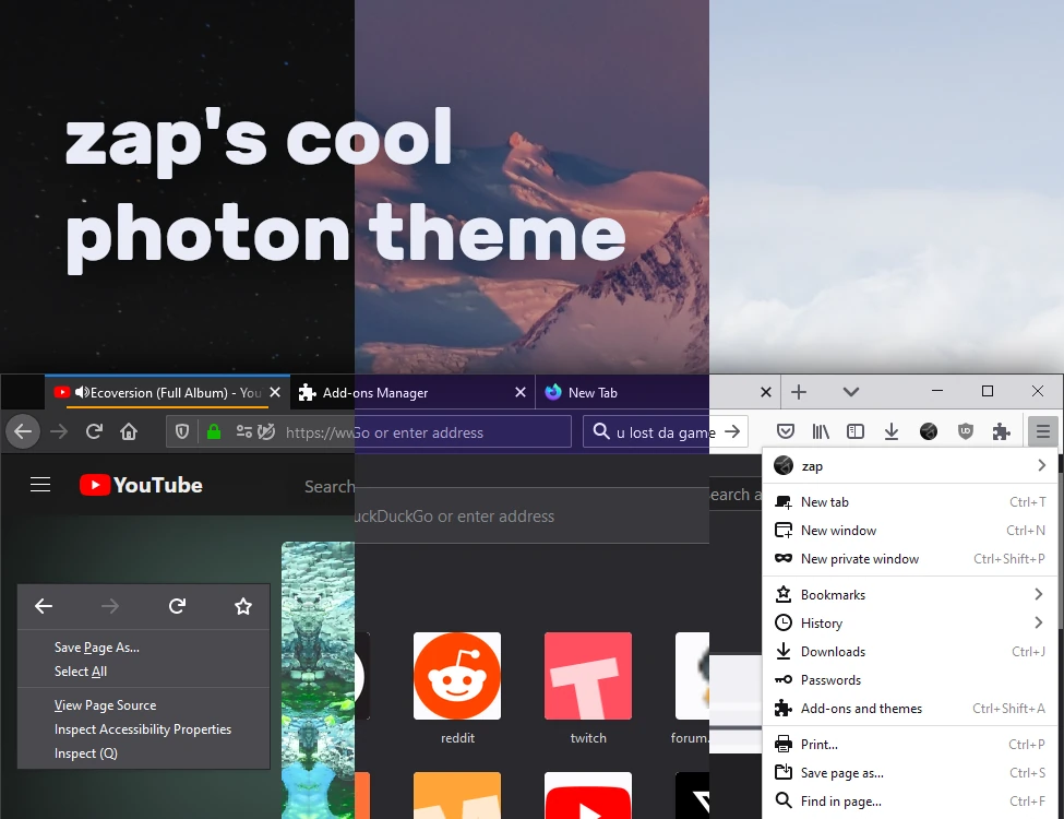 zap's cool photon theme screenshot